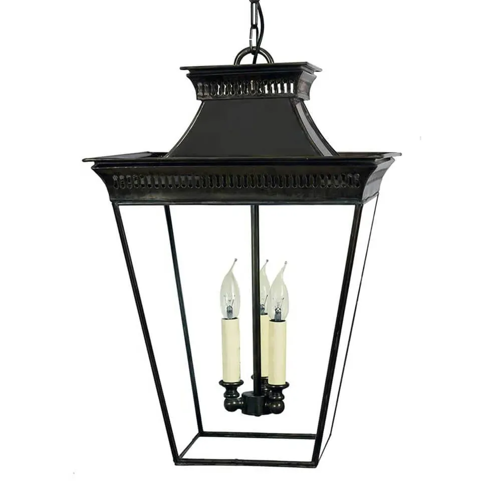Pagoda Large Pendant Light - Lacquered Polished Brass