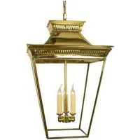 Pagoda Large Pendant Light - Lacquered Polished Brass