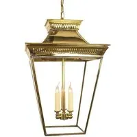 Pagoda Large Pendant Light - Unlacquered Natural Brass