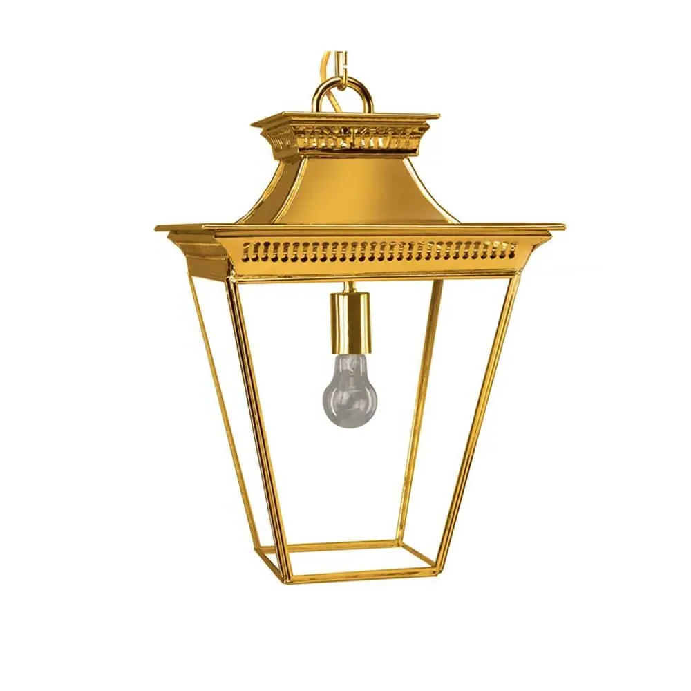 Pagoda Medium Pendant Light - Lacquered Polished Brass