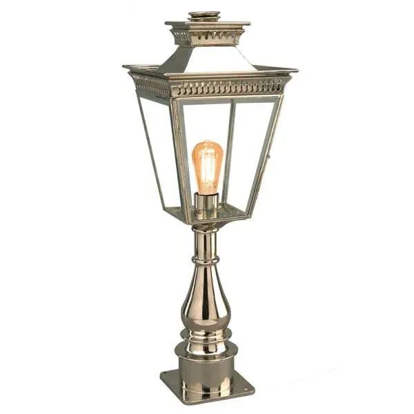 Pagoda Pillar Lamp - Polished Nickel, Brass