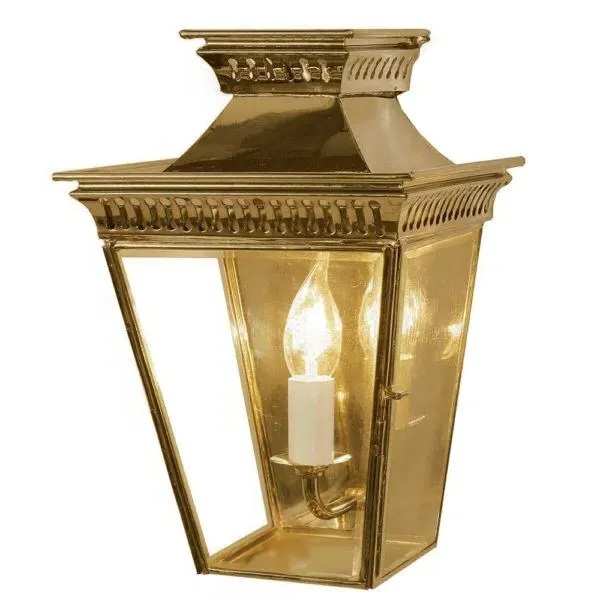 Pagoda Small Flush Passage Lamp - Polished, Brass
