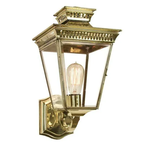 Pagoda Wall Lantern - Lacquered Polished Brass