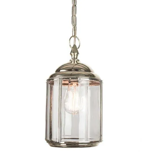 Pendant Light with Bevelled Glass - Distressed Brass