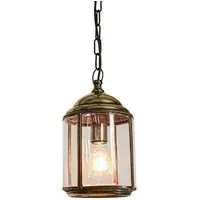 Pendant Light with Bevelled Glass - Distressed Brass