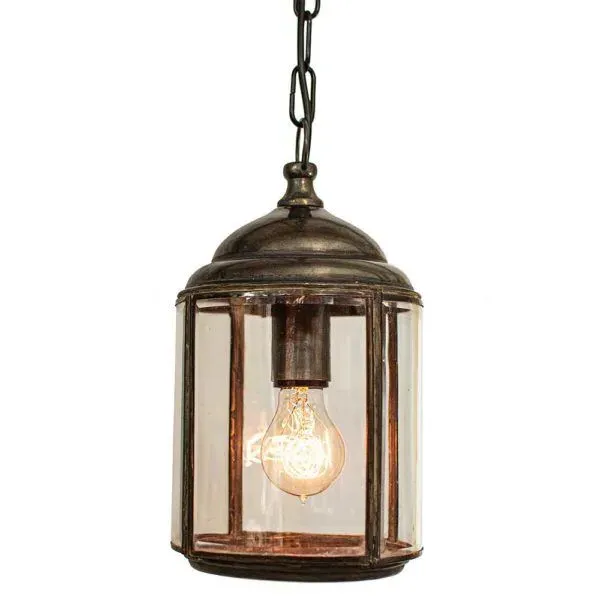 Pendant Light with Bevelled Glass - Natural Brass