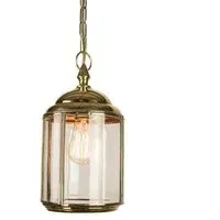 Pendant Light with Bevelled Glass - Natural Brass