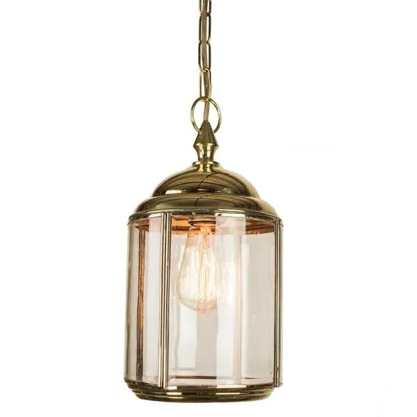 Pendant Light with Bevelled Glass - Polished Brass