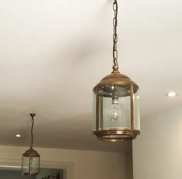Pendant Light with Bevelled Glass - Polished Nickel