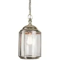 Pendant Light with Bevelled Glass - Polished Nickel