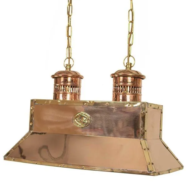 Pendant Light with Riveted Design - Antique