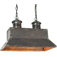 Pendant Light with Riveted Design - Antique