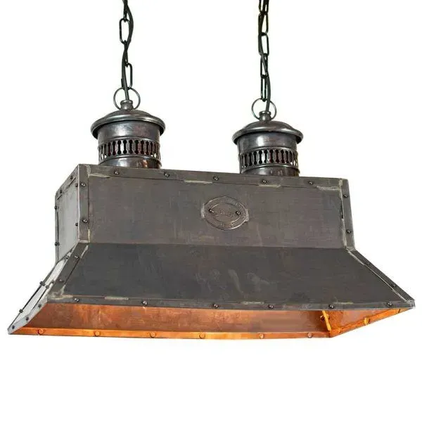 Pendant Light with Riveted Design - Brass, Copper