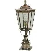 Short Pillar Lamp - Distressed Brass