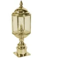 Short Pillar Lamp with Glass - Brass, Brass