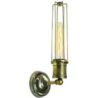 Single Wall Light with Cage - Distressed, Metal