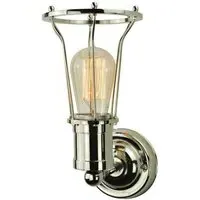 Single Wall Light with Cage - Nickel, Brass