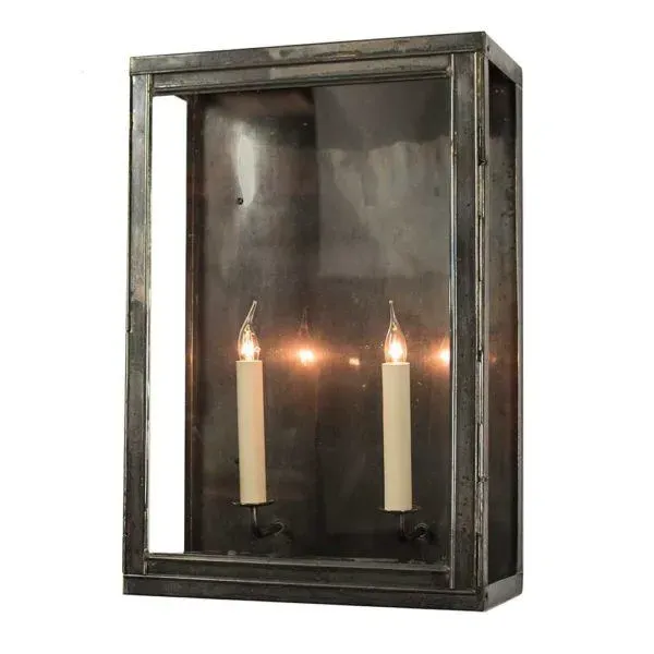 Small Box Wall Light - Distressed, Solid Brass