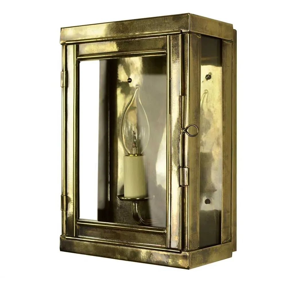 Small Box Wall Light - Natural Brass, Solid Brass