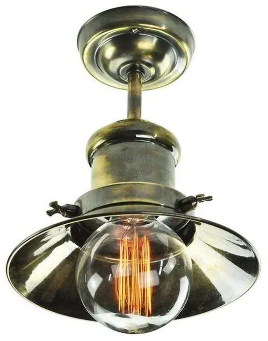 Small Flush Light Vintage Style - Brass image