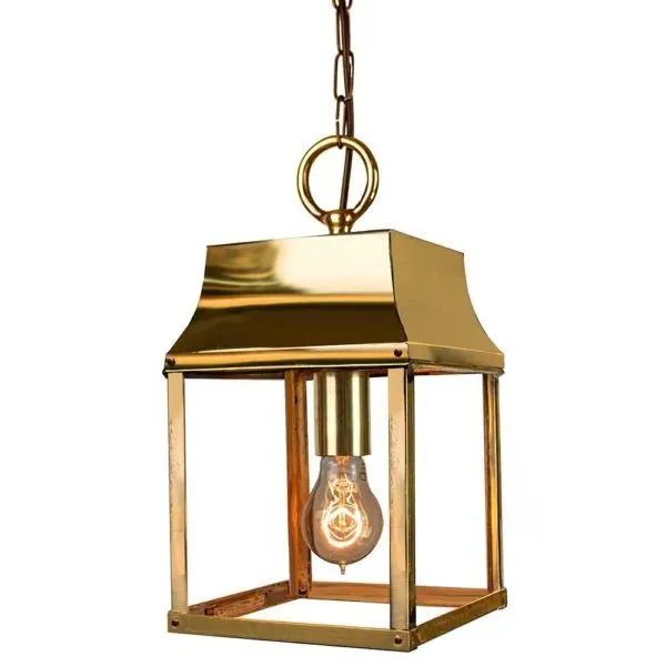 Small Hanging Lantern - Antique, Brass