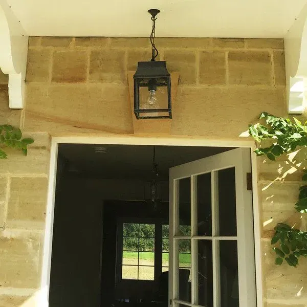 Small Hanging Lantern - Distressed, Brass