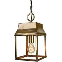 Small Hanging Lantern - Distressed, Brass