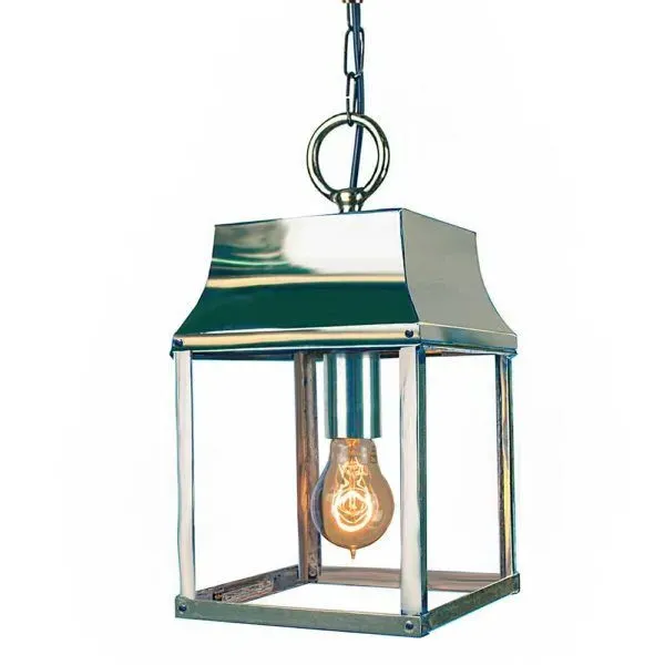 Small Hanging Lantern - Natural, Brass