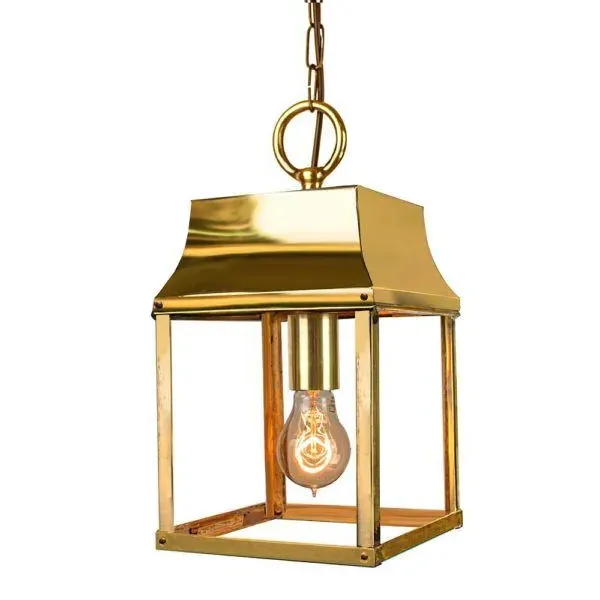Small Hanging Lantern - Polished, Brass