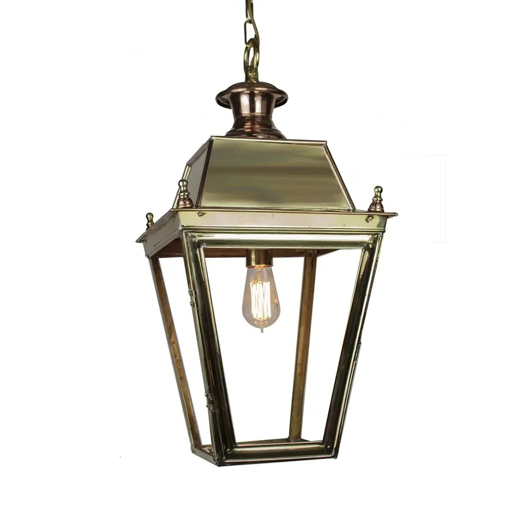 Small Hanging Lantern Victorian - Natural, Brass