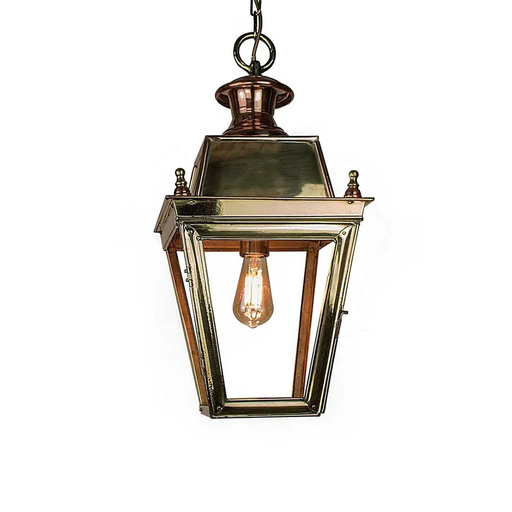 Small Hanging Lantern Victorian - Natural, Brass