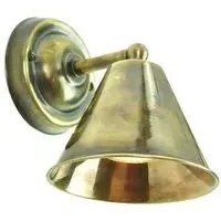 Small Map Room Wall Light - Distressed, Brass