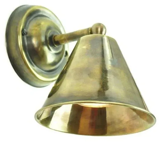 Small Map Room Wall Light - Polished Nickel, Brass