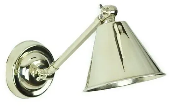 Small Map Room Wall Light - Polished Nickel, Brass