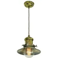Small Single Pendant Light - Distressed, Brass