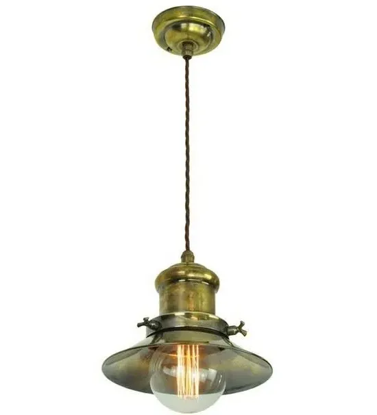 Small Single Pendant Light - Distressed, Brass image