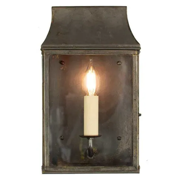 Small Wall Lantern with Hinged Door - Brass