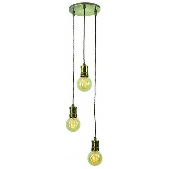 Tommy 5 Light Cluster Pendant Light - Polished Nickel, Brass