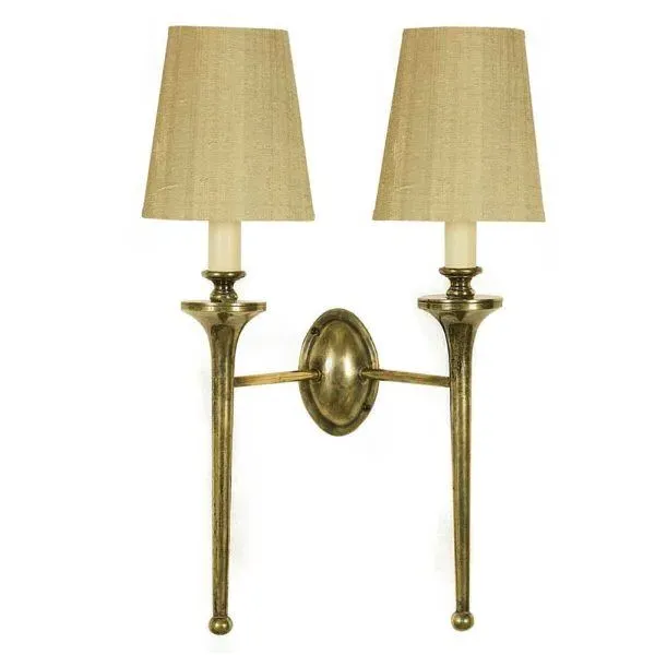 Twin Wall Light - Antique Brass