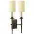 Twin Wall Light - Antique, Ivory Shades