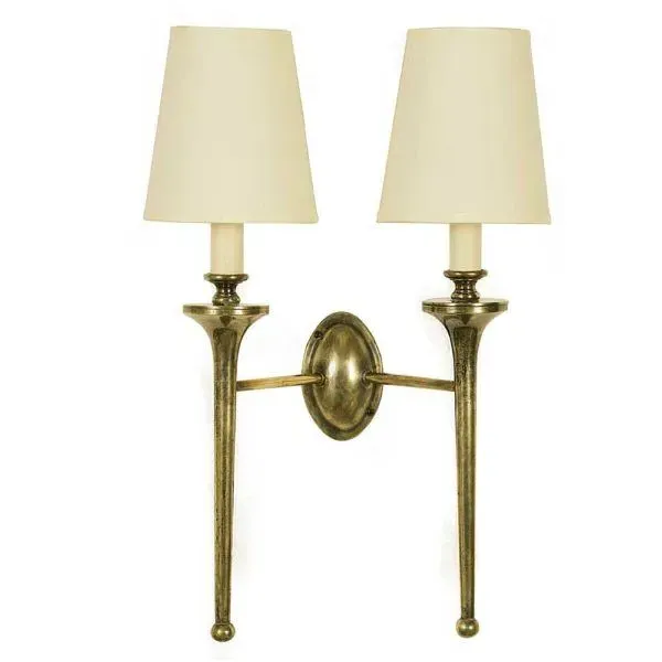 Twin Wall Light - Distressed Brass