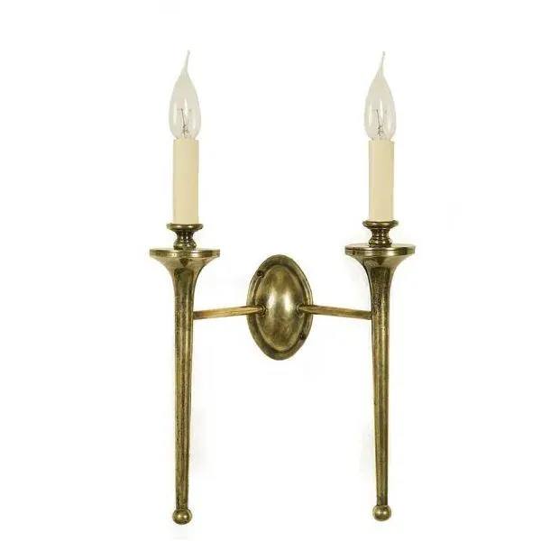 Twin Wall Light - Natural Brass