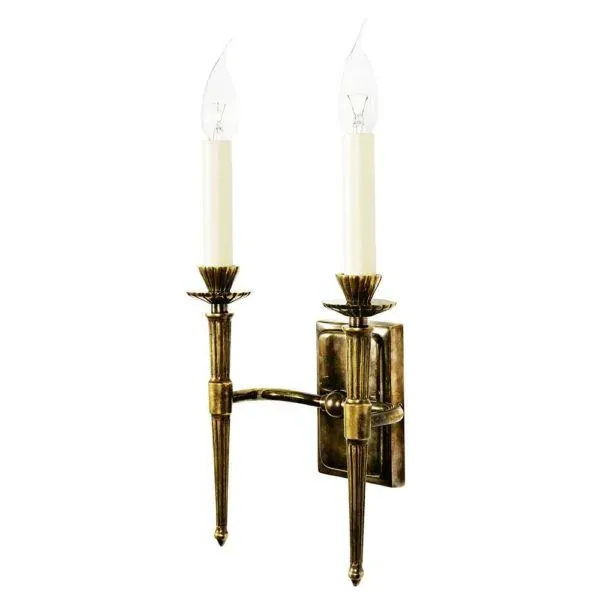 Twin Wall Light - Natural Brass