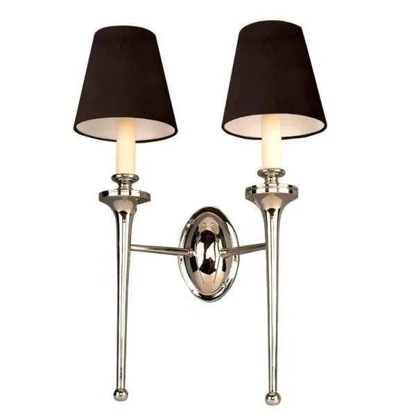 Twin Wall Light - White, Nickel