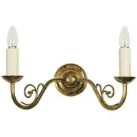 Twin Wall Light with Filigree - Brass, Distressed