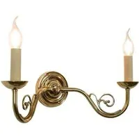 Twin Wall Light with Filigree - Brass, Lacquered
