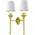 Twin Wall Light with Shade - Polished Brass, White