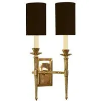 Twin Wall Light with Shades - Polished Brass