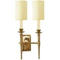 Twin Wall Light with Shades - Polished Brass