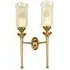 Twin Wall Light with Storm Glass - Antique Brass